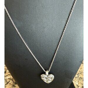 Ann King 18K Yellow Gold Sterling Silver Heart 22 Gram Pendant And Necklace